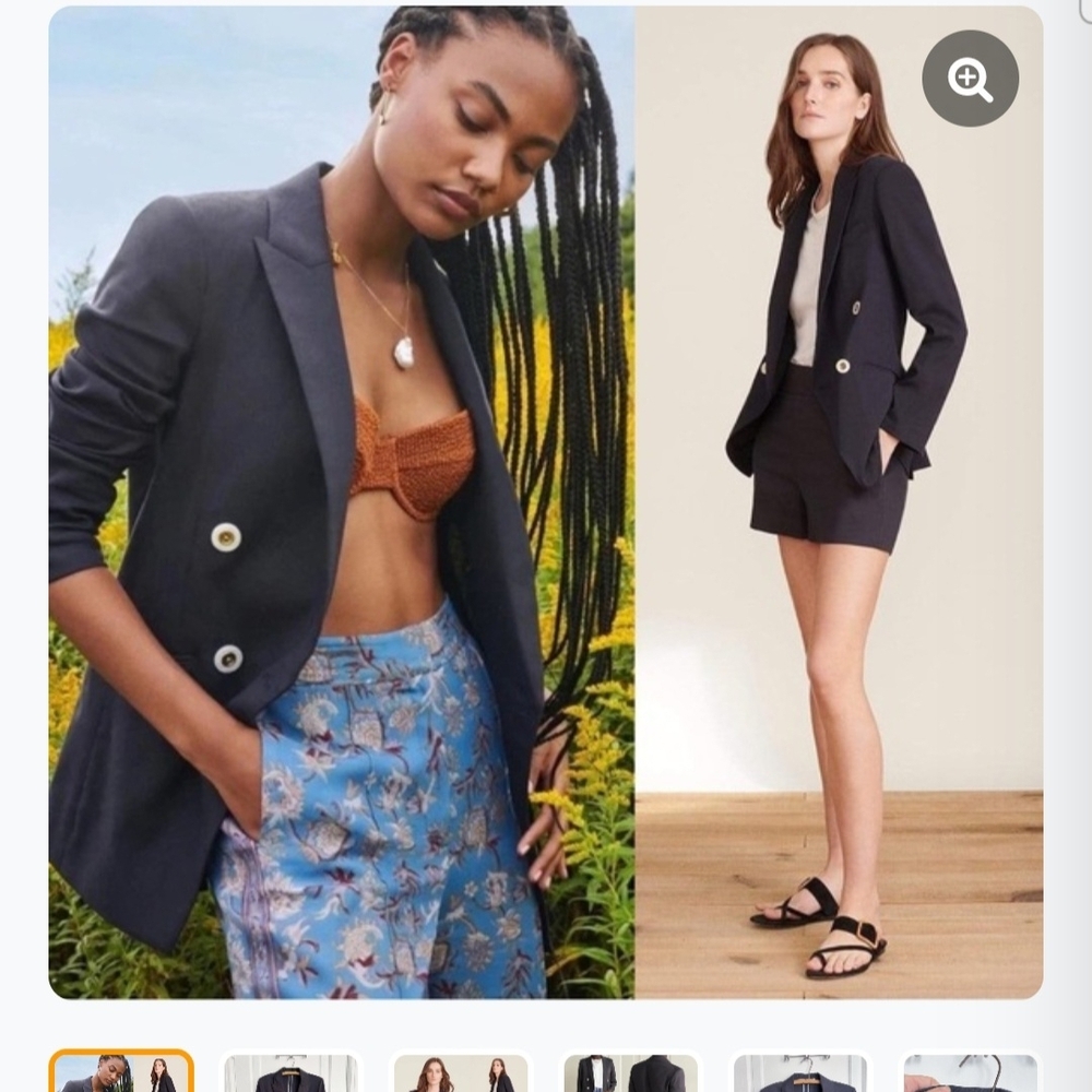 Veronica Beard Black Blazer with White Buttons